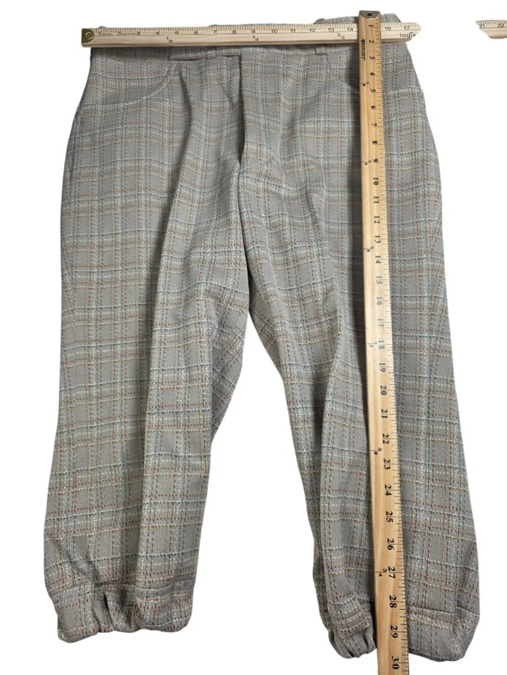 Vintage KH Fashions Plaid Knickerbocker Trousers With Elastic Cuffs Mens 32